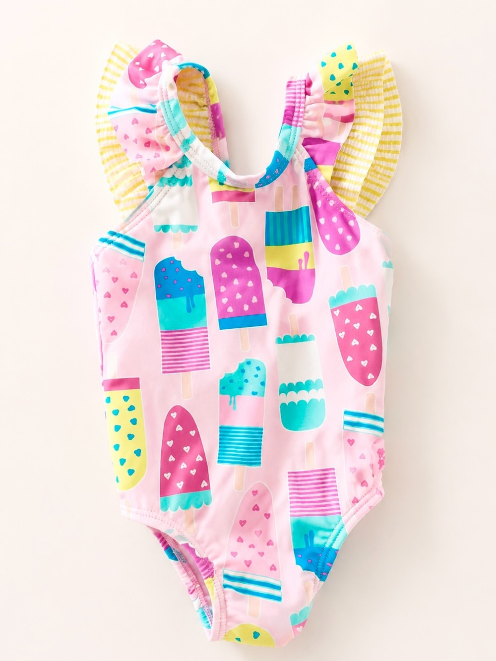 Pink Popsicle Bow V-Back One Piece Swimsuit